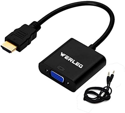 HDMI to VGA Conventer,OMAGAX Active 1080P HDMI to Male VGA Female Video Converter Adapter Cable with 3.5mm Audio Port Cable For PC Laptop Computer TV Monitor Projector Blu-ray DVD PS3 STB Player Xbox
