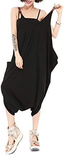 Women's New Classic Drop-Crotch Harem Jumpsuits Overalls Capri Gray/Black/Army Green