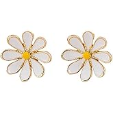 Daisy Flower Stud Earrings.Cute Chrysanthemum Dangle Earring Little Sun Flower Drop Earring for Women Jewelry