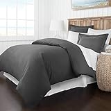 Italian Luxury Soft Brushed 1500 Series Microfiber Duvet Cover Set - Hotel Quality & Hypoallergenic with Zippered Closure & Matching Shams - King/California King - Gray