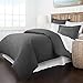 Italian Luxury Soft Brushed 1500 Series Microfiber Duvet Cover Set, Hotel Quality and Hypoallergenic with Zippered Closure and Matching Shams - King/California King - Gray