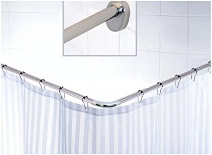 Shower room corner L-shaped U-shaped curved shower rod for Free punch combination bath telescoping pole