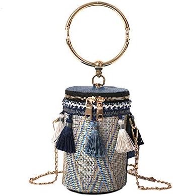 Crossbody Bag Girls Side Purse and Shoulder Handbags Designer Clutch with Chain (Blue)