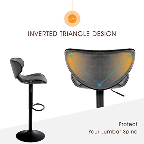 ALPHA HOME Bar Stools Counter Height Adjustable Swivel Bar Chair Modern