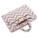 MOSISO Laptop Shoulder Bag Compatible with 13-13.3 inch MacBook Pro, MacBook Air, Notebook Computer, Chevron Carrying Handbag Briefcase Sleeve, Pink