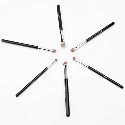 MSQ Eye Brushes 6pcs Eyeshadow Set Eyebrow Brush Makeup Brushes Eyeliner Brush for Eyeshadow, Eyebrow, Eyeliner, Blending, Concealer-Black (6PCS Eye Brush) - Thumbnail 7
