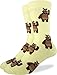 Good Luck Sock Men's Bear Crew Socks - Yellow, Adult Shoe Size 7-12