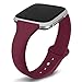 Kmasic Compatible Fitbit Versa Bands, Narrow Slim Soft Silicone Small Replacement Wristband for Fitbit Versa/Versa Lite Edition Women Men, Wine Red, Small