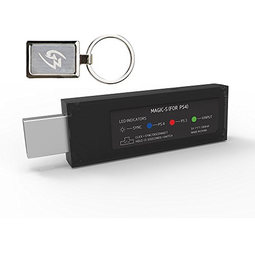 Gam3Gear Mayflash Magic S USB Wireless Controller Adapter Fight Stick Gamepad Converter for PS4 PS3 PC with Gam3Gear Keychain