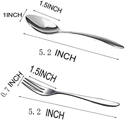 RETON 12 Pcs Stainless Steel Dessert Forks and Spoons Set - Image 3