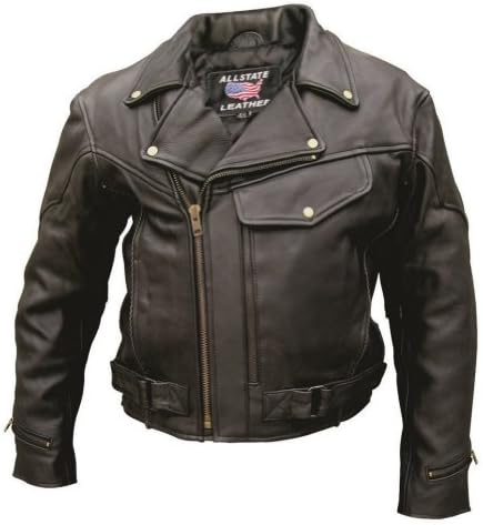 Men's Drum Dyed Naked Cowhide Leather Motorcycle Jacket with braid trim, full sleeve zipout liner and Lots of Pockets AL 2042-46