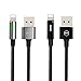 Power Off/On Smart LED Auto Disconnect and Auto Recharge Nylon Braided Sync Charge USB Data 6FT/1.8M Cable Compatible New Phone List Below (Black, 4FT/1.2M)