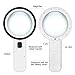 30x Handheld Magnifier With 12 LED Lights, 90mm Bifocal Double Lens Illuminated Reading Magnifying Glass, Perfect for Soldering Repair,Inspection,Coins,Rock,Science,Craft and Needlework, Jewelry