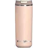 MingSphere Travel Coffee Mug with Lid, 16 oz Insulated Tumbler, Leak Proof Stainless Steel Cup, for Hot Coffee, Iced Tea & Water, BPA Free, Car Cups Holder Friendly, Pink