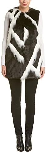 Dawn Levy Womens Tyra Fuzzy Vest, XS, Black