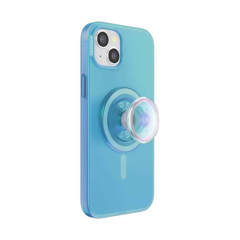 PopSockets iPhone 15 Plus Case with Round Phone Grip Compatible with MagSafe, Phone Case for iPhone 15 Plus, Wireless Charging Compatible - Blue Opalescent Image PopSockets iPhone 15 Plus Case with Round Phone Grip Compatible with MagSafe, Phone Case for iPhone 15 Plus, Wireless Charging Compatible - Blue Opalescent Image