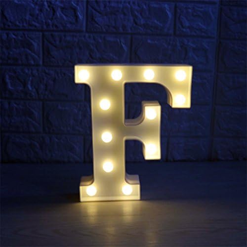 YBest DIY Marquee Letters Sign Plastic LED Alphabet Letter Lights Light Up Letters Battery Powered Perfect for Wedding/Party/Holiday/Home Decorations F