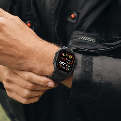 Bandletic Compatible with Apple Watch Band Ultra 3 2 1 49mm, Soft Silicone Sport Comfort Resistant Breathable Band with Protective Film, Only for iWatch Ultra 49mm Bands for Men Women