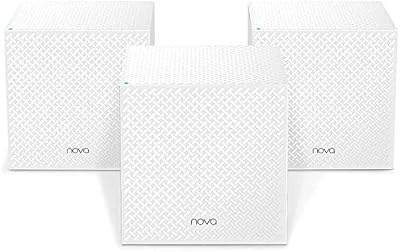Nova MW12-3 Pack Système WiFi Mesh AC2100M pour la Couverture Maison/PME de 600 m² Multi-étage, Remplacement Routeur&Répéteur, 2 Ports Gigabit x3, Installation APP Facile, Compatible avec Alexa
