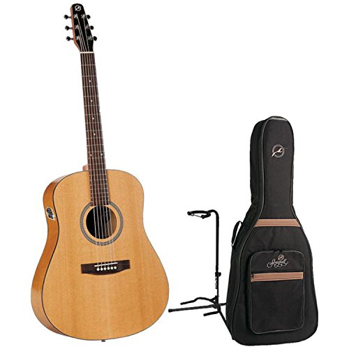 Seagull S6 Slim Acoustic-Electric Guitar w/Seagull Gig Bag and Guitar Stand