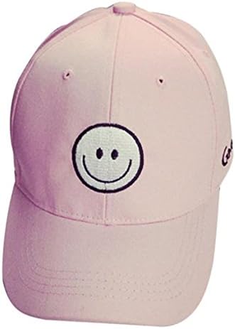 HN Embroidery Cotton Baseball Cap Boys Girls Snapback Hip Hop Flat Hat (Pink)