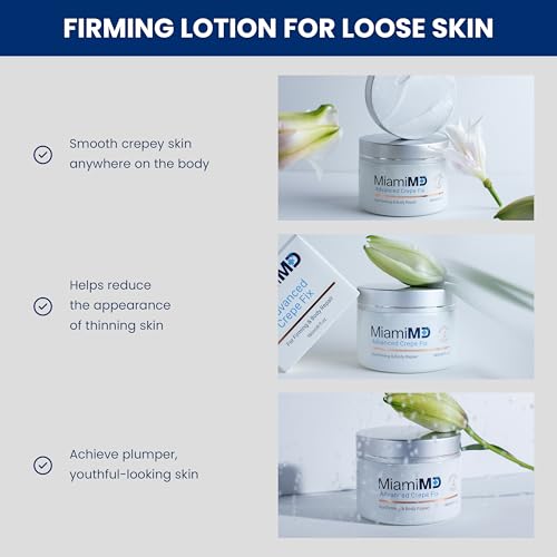 MiamiMD Advanced Crepe Fix - Anti Aging and Skin Firming Cream For All Skin Types - Cruelty Free, Paraben Free Skin Care - 180 ml (6 fl oz) - 3 PACK