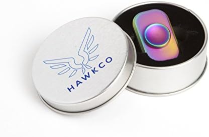HawkCo Original Ninja Spinner, Compact EDC Fidget Spinner 2-6 Minutes of Spin for ADHD, ADD, Anxiety, Stress, Boredom, and Autism with Premium Brass Plated, Stainless Steel R188 Bearing -Chromatic