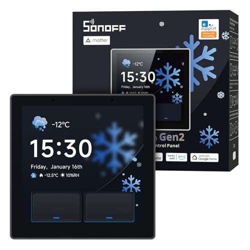 SONOFF NSPanel Pro Gen2 Smart Control Panel with Relay - Zigbee Hub & Matter Bridge, Home Assistant Integration, Thermostat, Security Alarm, 2.4/5GHz Wi-Fi, Works with Alexa, Google, Apple Home(Black)