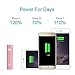 3400mAH Mini Power Bank - iXCC Aluminum Lipstick-Sized External Battery Pack Portable Charger with 4-Inch Apple MFi Certified Lightning Cable - Pink