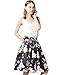 Face N Face Women's High Elastic Waist Flare Pleated A Line Midi Skirt Large Black