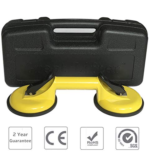 Q-cup Premium Quality Heavy Duty Aluminum Suction Cup Plate Double Lever Professional Tile Glass Puller/Lifter/Gripper