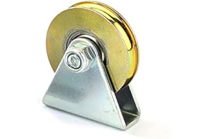 N\W Wire Rope Pulley Block Bearings Bearing Wheel Bearing Wire Rope Guide Wheel for Lifting with Triangular Bracket L Bracket, 1.5",300LB (U)