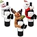 Gift Boutique Christmas Wine Bottle Cover Hugger Holder 3 Pack Santa Snowman and Reindeer Design for Home & Kitchen Holiday Party Table Decorations Gift Wrapping Supplies Accessories