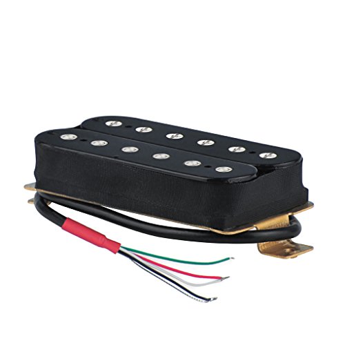 FLEOR Set of Electric Guitar Double Coil Humbucker Neck Bridge Pickup Ceramic Magnet Passive Pickup 50mm&52mm, Black Cover