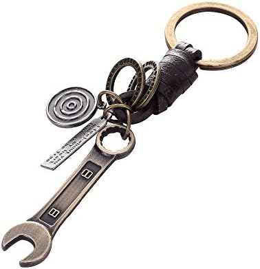 4-Pack Hanging Leather Key Ring Jewelry Alloy Key Ring Ring Frame Pendant a Package car Key Bag Accessories