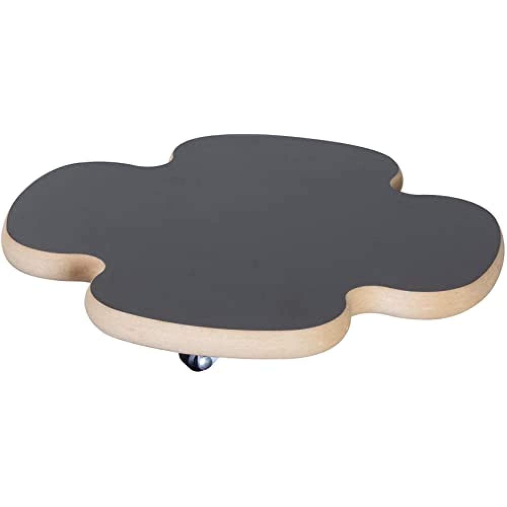 WAGNER Plant trolley BLACK Ø 33 x 4 cm I Flower trolley for indoor use I MDF with black melamine-coating I Container trolley made of wood I Load capacity 100 kg I Made in EU - 20027601