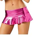 Holly Gibbons Women's Faux Leather Pleated Clubwear Mini Skirt