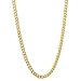 The Bling Factory 3mm 14k Gold Plated Flat Cuban Link Curb Chain Necklace, 22