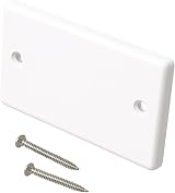 DRUT Dual 2 Gang Blanking Plate Cover Faceplate White with Screws view 2