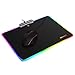 Hcman RGB Gaming Mouse Pad, Small Mousepad 340×245×3mm, PC Gaming Accessories LED Mouse Mat for Desk, Mouse Pads Boy Gifts for Computer Gamer - Black