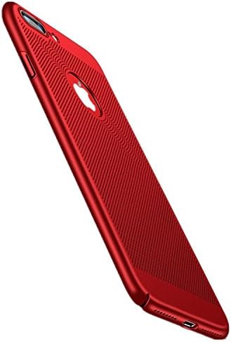 FAXTTO Mesh design iPhone 7 Plus Case, iPhone 8 Plus Case, Slim Fit Shell Anti-Scratch Resistant Cover Case for iPhone 7 Plus, iPhone 8 Plus, Best Gift for Your Mobile Phone - Red