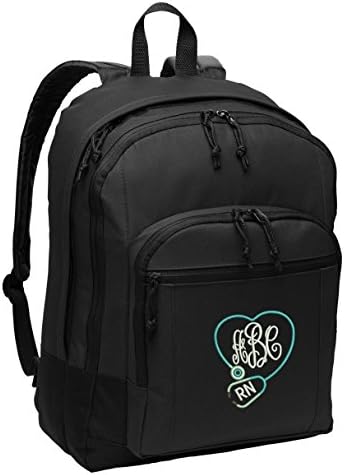 Simply Custom LifeMonogrammed Nurse, CNA, RN, LPN Backpack with Personalized Embroidered Stethoscope