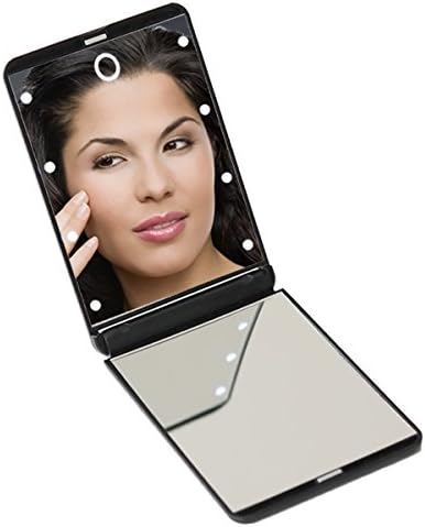 8Pcs Led Lighted Makeup Mirror Aopet 1X&amp;2X Double Sided 315°Adjustable Illuminated Vanity Mirror Folding Portable Compact Travel Cosmetic Mirror with Touch Screen Power Switch for Girls Women Men