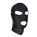 LUOEM Full Cover Zentai Hood Mask Elastic Black Breathable Open Eyes Open Mouth Face Cover Blindfold Mask Halloween Cosplay Costume Hood Unisex Headgear Size M