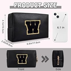 Small Travel Initial Preppy Patch Makeup Bag, Cute