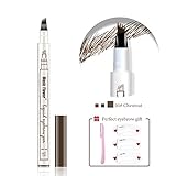 Eyebrow Tattoo Pen,Microblading Eyebrow Pencil with a Micro-Fork Tip Applicator Creates Natural Looking Brows Effortlessly and Stays on All Day(Chestnut)