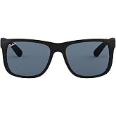 Ray-Ban RB4165F Justin Classic Square Sunglasses for Men | In Rubber Black, Opal Grey &amp; Black. Polarized options available.
