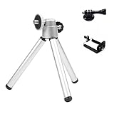D&F 3-Way Tripod Monopod Stand and Phone Clip Holder and Adapter with 1/4 Screw Hole for Phone/ Action Camera/ Photographic Lights
