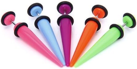 LUQUAN 5Pcs Colorful Fake Cheater Ear Taper Stretcher Expander 2G