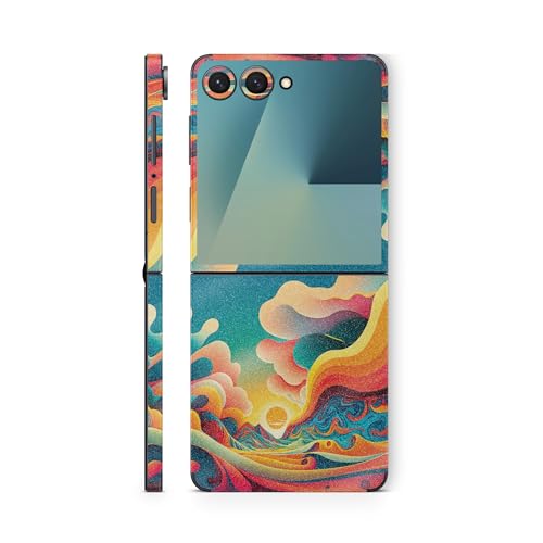 Glossy Glitter Phone Skin Compatible with Samsung Galaxy Z Flip 7 - Surreal Sun…